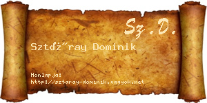 Sztáray Dominik névjegykártya